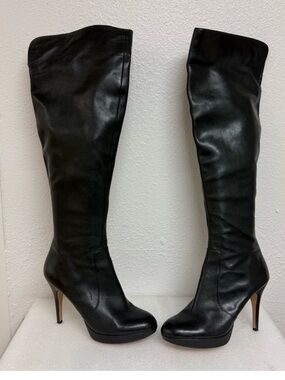 UEC Vince Camuto black over the knee stiletto leather boots 8.5 with box
